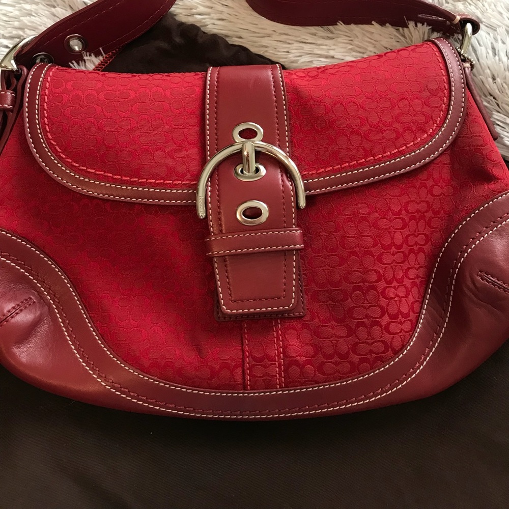 Never used Red Coach shoulder bag